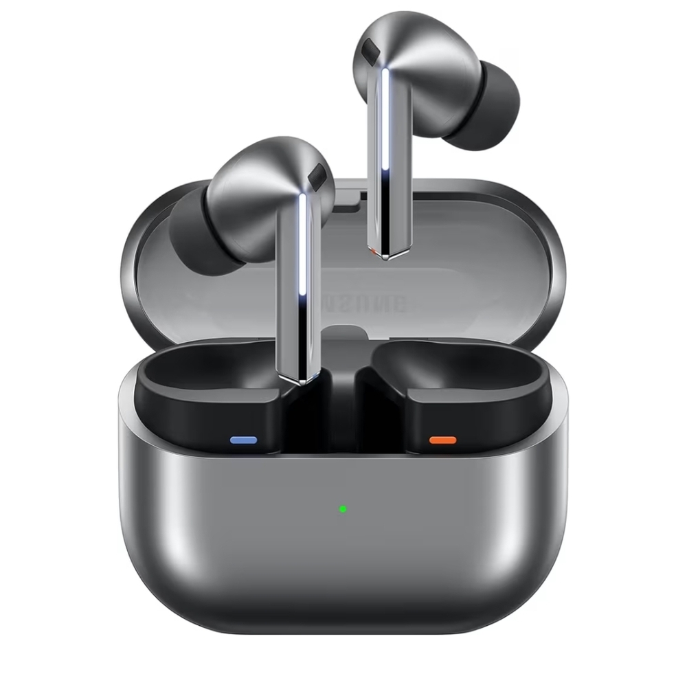 Samsung Earbuds Pro3 Silver Charging Case and Black Earbuds